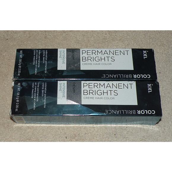 Lot 2 Ion Color Brilliance Permanent Brights Creme Hair Color Denim Blue New - Picture 1 of 1